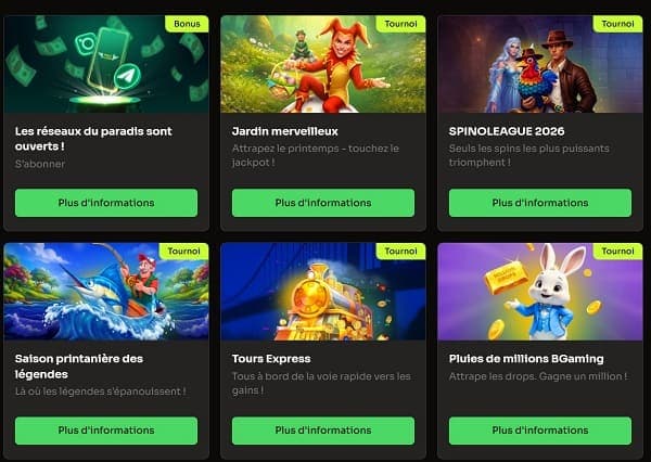 bonus evenements