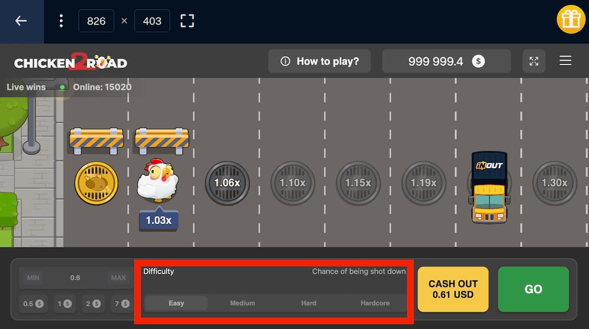 Comment ajuster la volatilité ou la difficulté sur Chicken Road 2