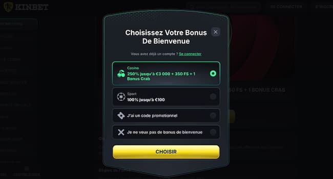 Comment s'inscrire sur KinBet ? 
