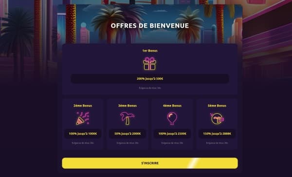 Offre de bienvenue Casino Privé
