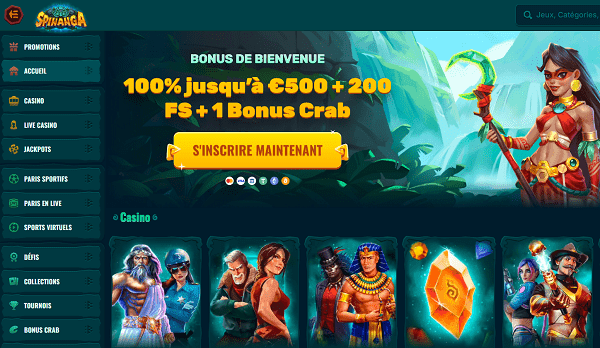 Spinanga Casino - Aperçu