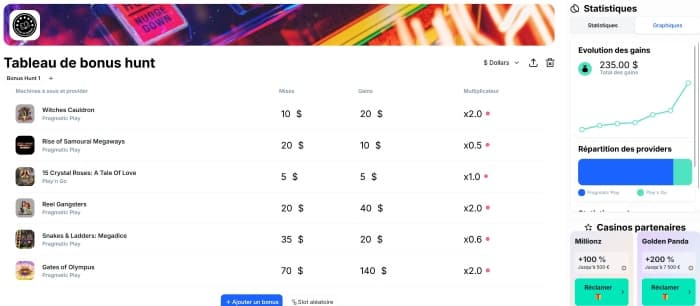 Ătape 4 : le calcul des gains