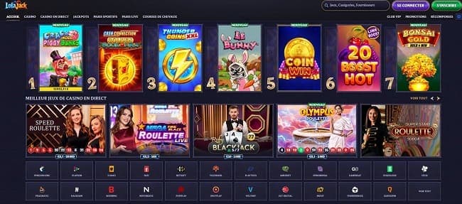 accueil complet avis lolajack casino