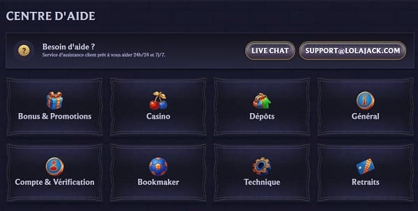 aide lolajack casino fiable