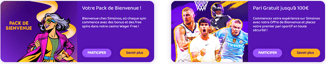 bonus bienvenue simsino