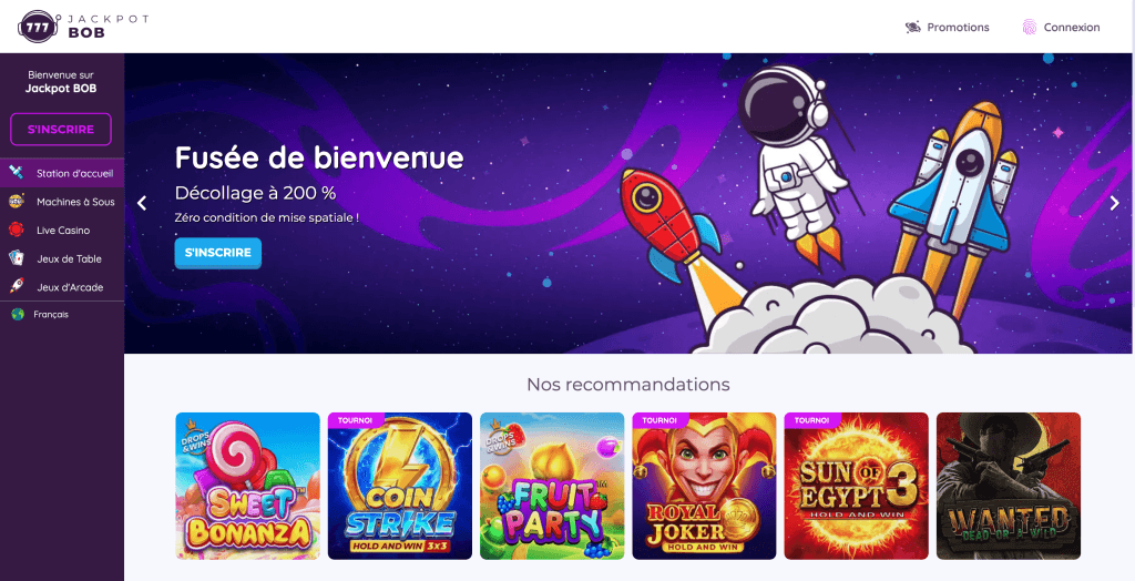 Bonus de bienvenue Jackpot Bob