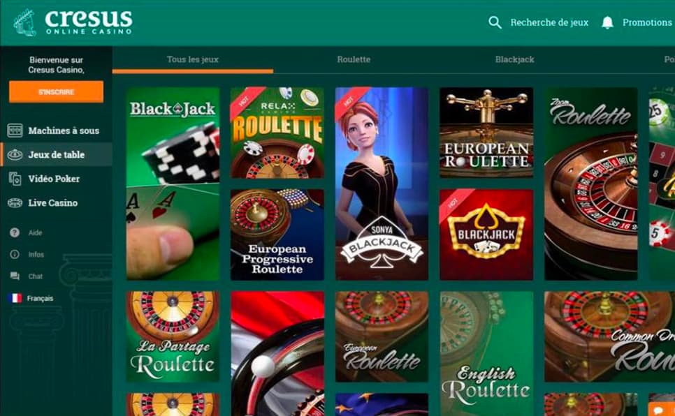 Jeux Cresus Casino