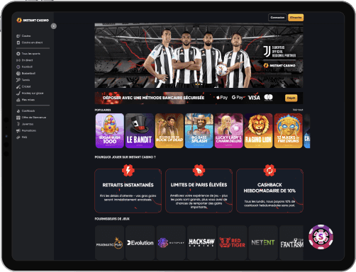 Interface Instant Casino