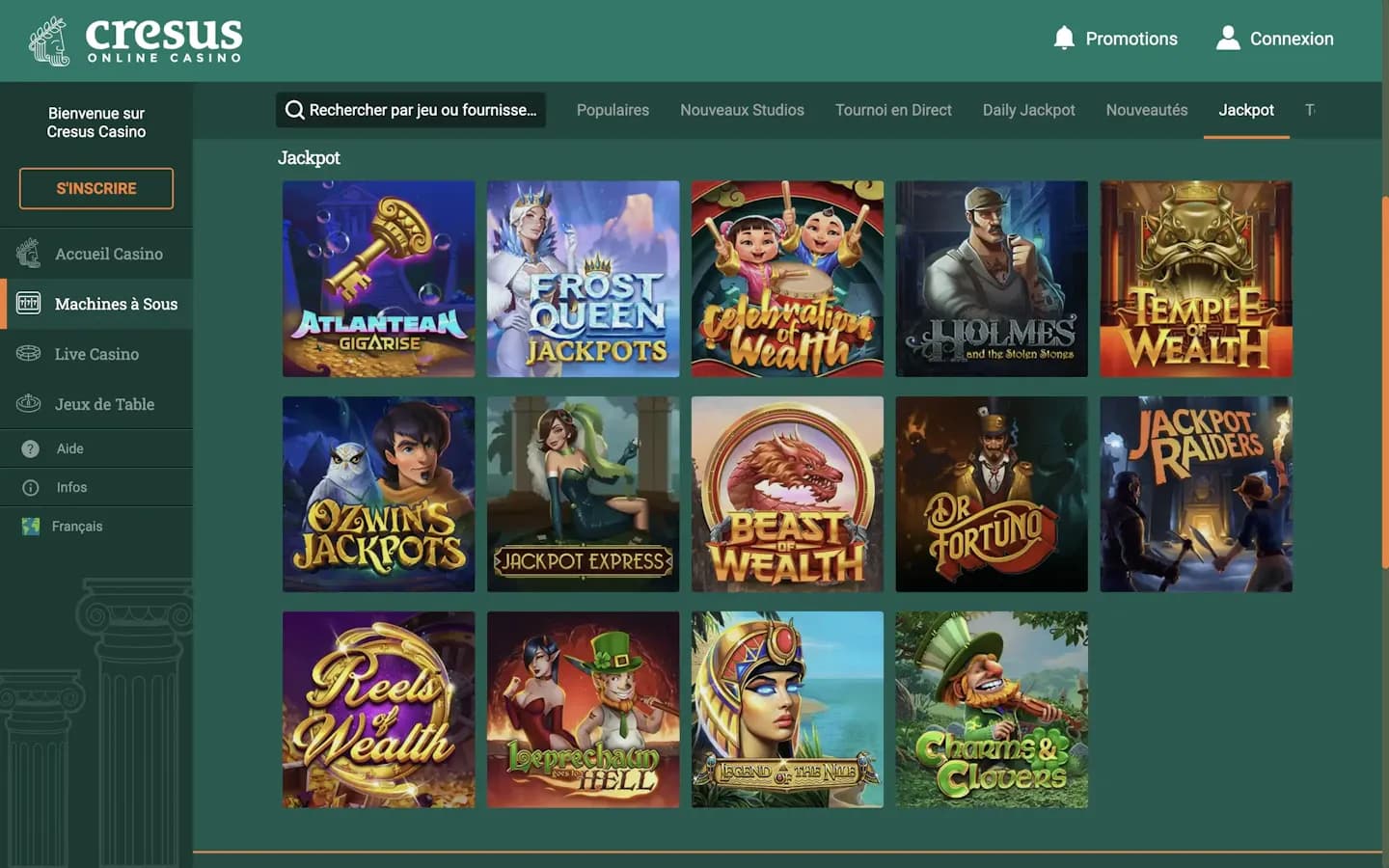 Jackpots Cresus Casino