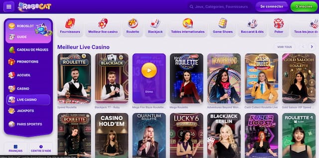 robocat avis : les casinos live sont nombreux, et animés par de vrais croupiers