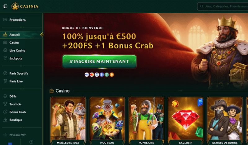 casinia nouveau casino en ligne
