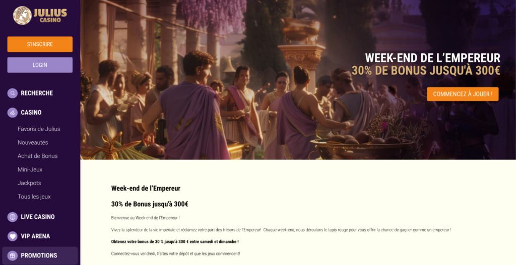 Bonus régulier Julius Casino