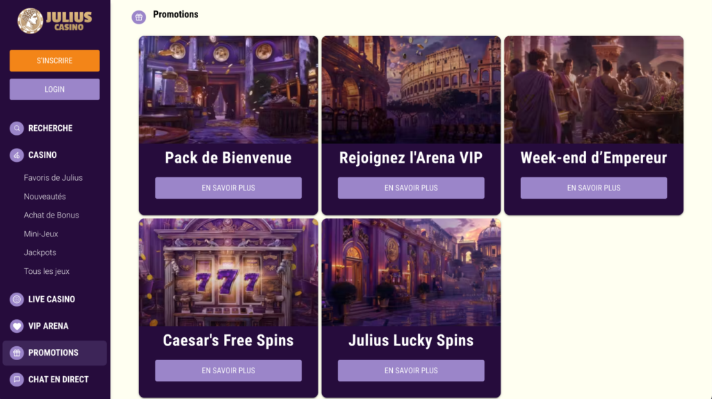 Bonus variables Julius Casino