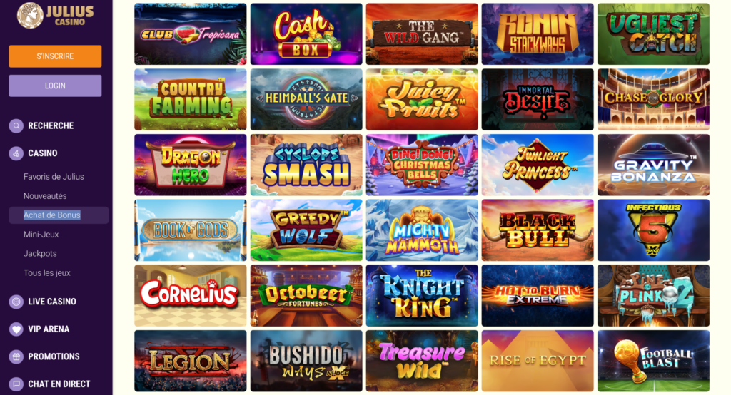 Jeux classiques Julius Casino