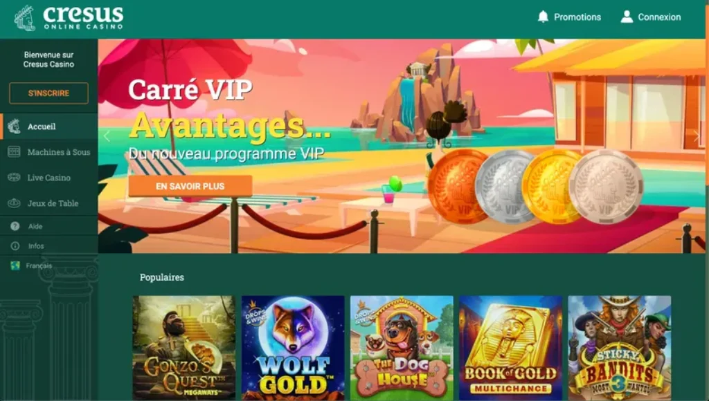 Machines sous Cresus Casino