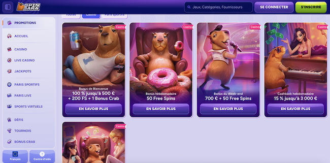 spinbara casino avis sur les bonus et promotions 