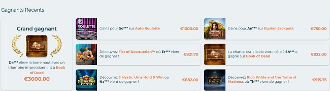 gagnants live